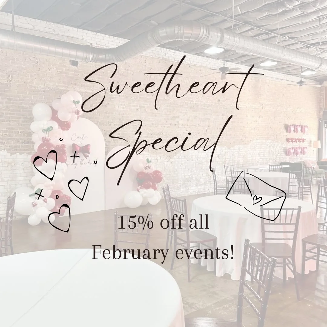 💌 SWEETHEART SPECIAL 💌
Need a venue for an upcoming event? Riley&rsquo;s Room is offering 15% off all events in February! Message us or visit our website for more info 🫶🏻