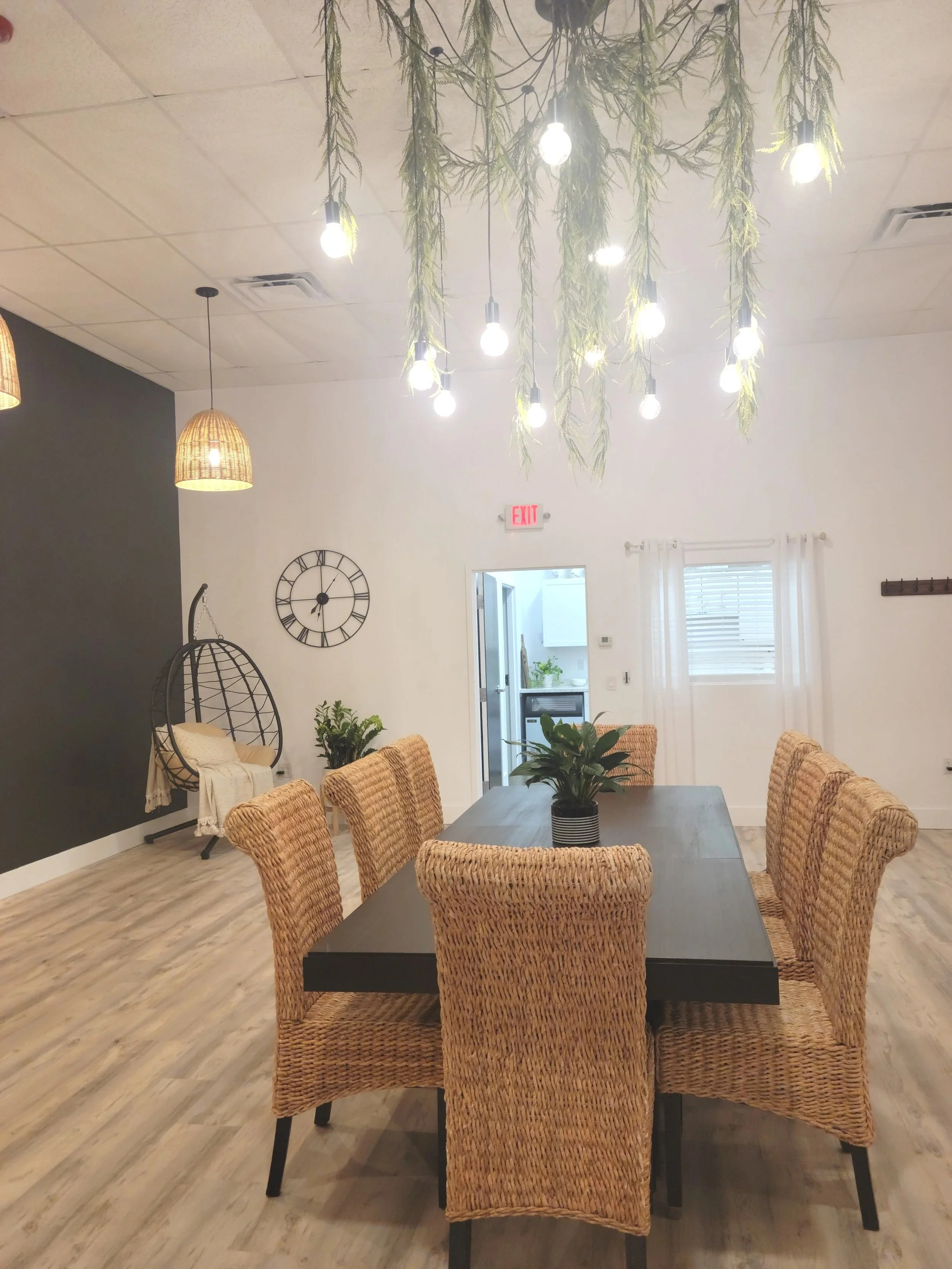 Event Venue setup at Oasis Events Collective in Sarasota, FL.  Perfect for baby showers, bridal showers, bridal and groom suite, or even a photo studio