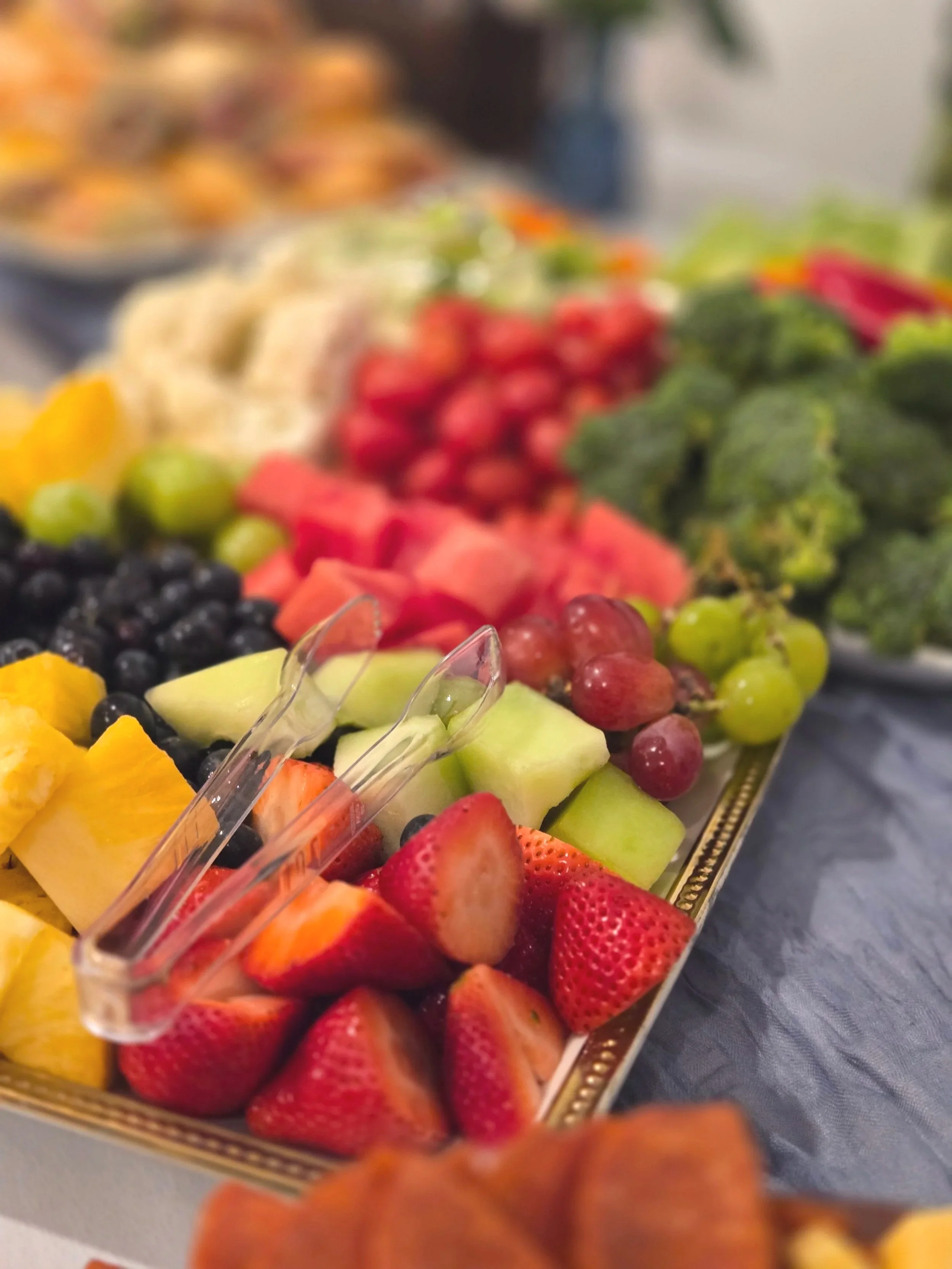 Fruit at a shower at Oasis Collective in Sarasota Florida.  A cozy event venue for bridal suite, groom suite, bridal shower, baby showers and birthday parties.  Near Bradenton,. Parrish, Myakka City and Downtown Sarasota.