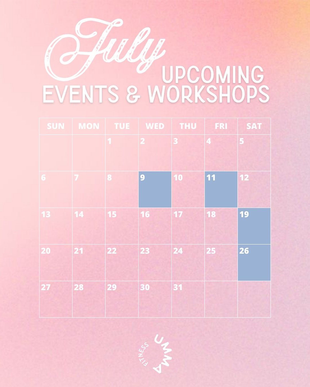 Hot mom summer is in full swing 🌴🩷🫂🌊

This July, we&rsquo;ve got allll the feel-good things: mini massages 💆🏽&zwj;♀️, dance cardio parties 💃🏽, our next Birth Circle 🌀, and a dreamy park class under the sun 🌞 

Peep the calendar and come joi