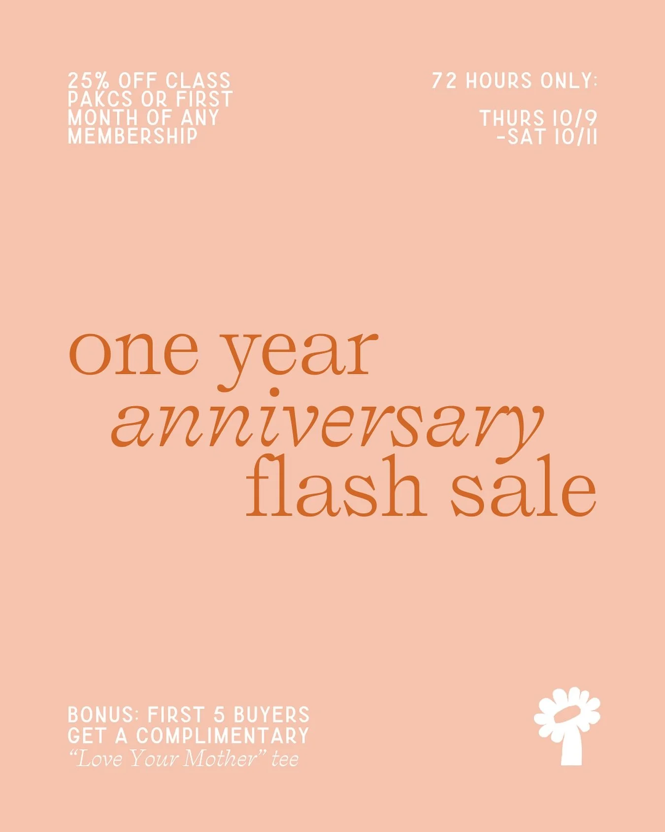 ✨ 1 YEAR STRONG ✨
We&rsquo;re celebrating YOU, our village, with a little anniversary surprise&hellip;

For 72 hours only (10/9&ndash;10/11):
⚡ 25% off class packs OR your first month of any membership
⚡ First 5 buyers score a complimentary &ldquo;Lo
