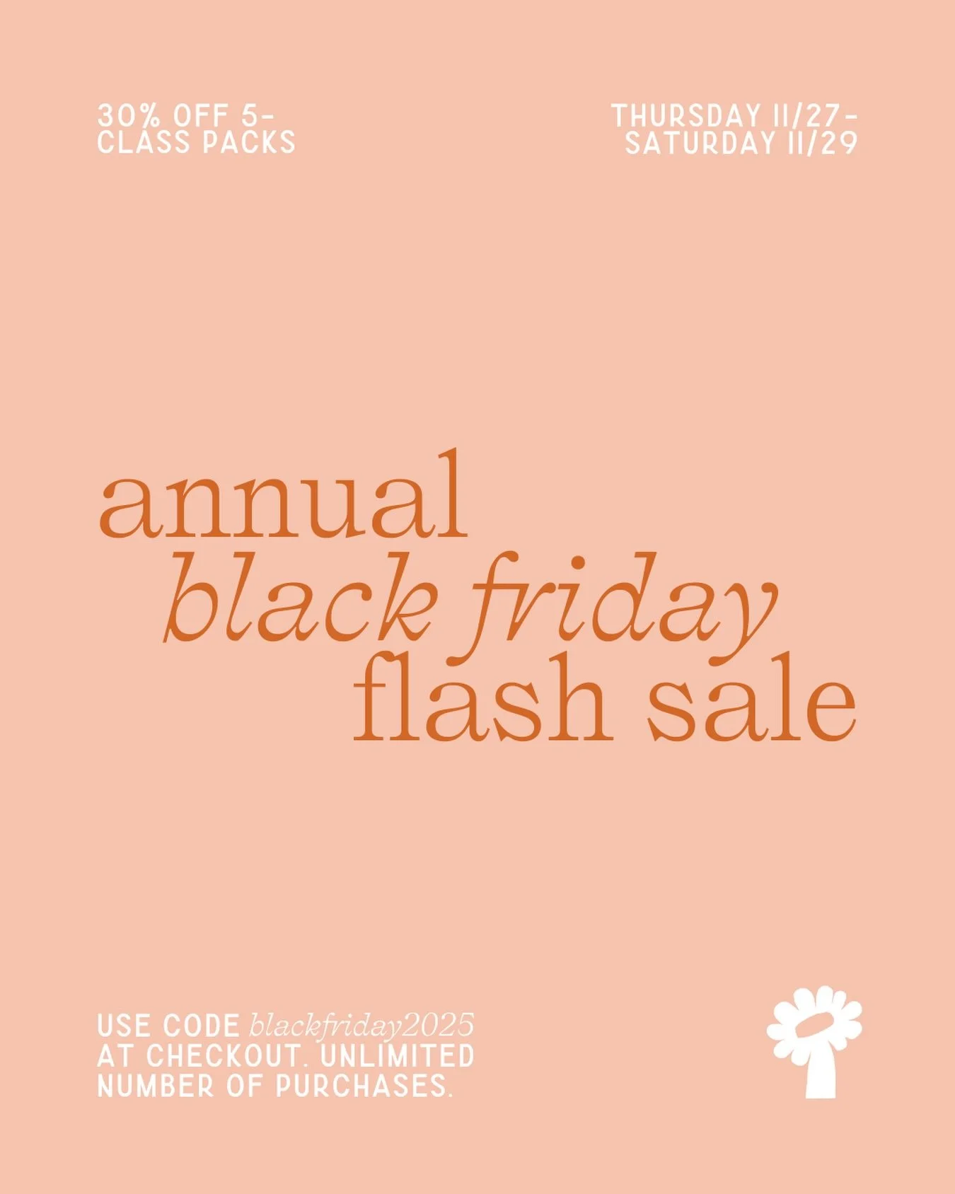 Happy Thanksgiving from Umma ✨

As a little gift this holiday, our biggest sale of the year is here &mdash; the perfect time to treat yourself (or a mama friend!) to more movement, connection, and community.

Grab your 5-class pack before the sale en