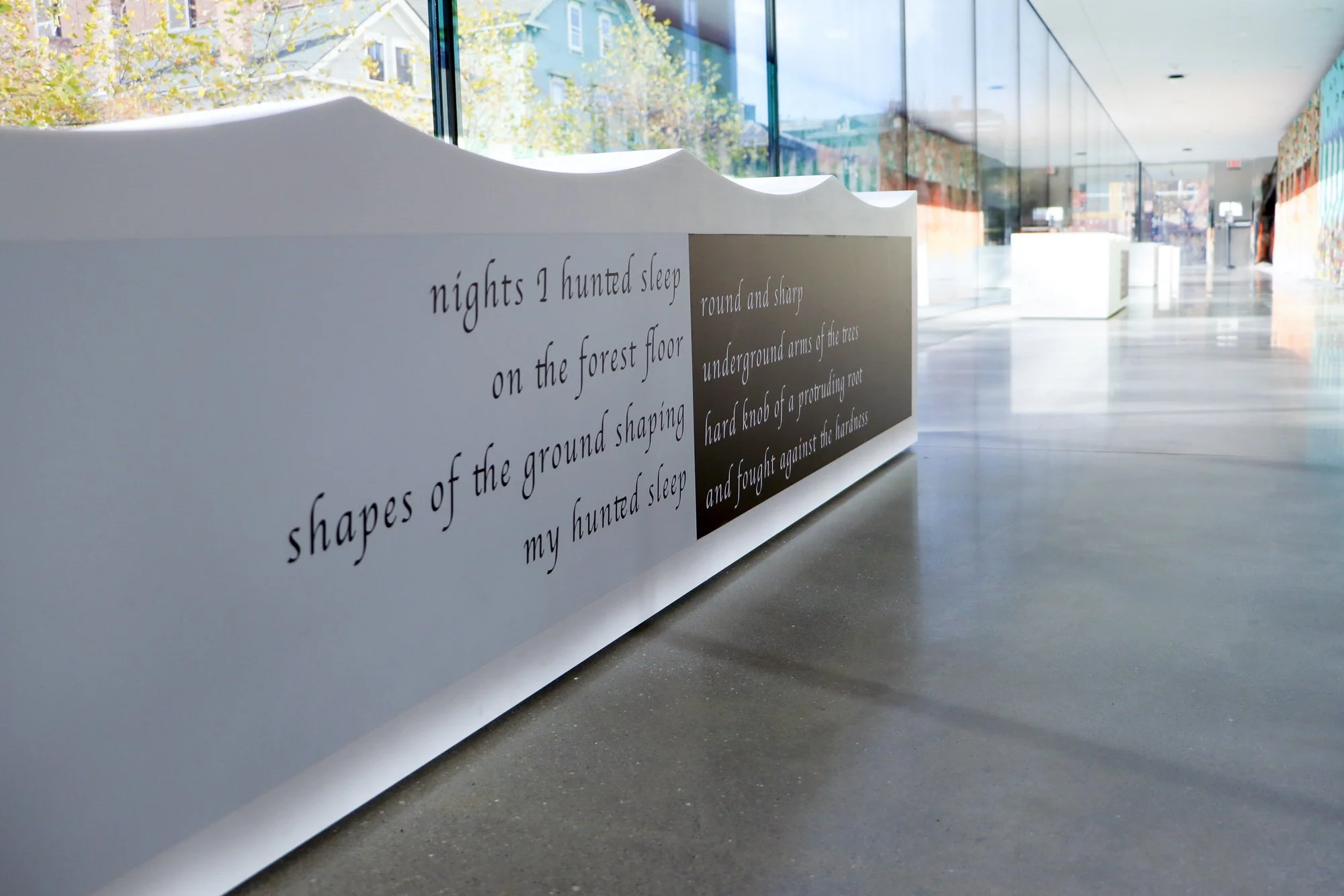 Installation view of the dead teach me how to die by letting me wildly live (2024) by Laura Brown-Lavoie. 