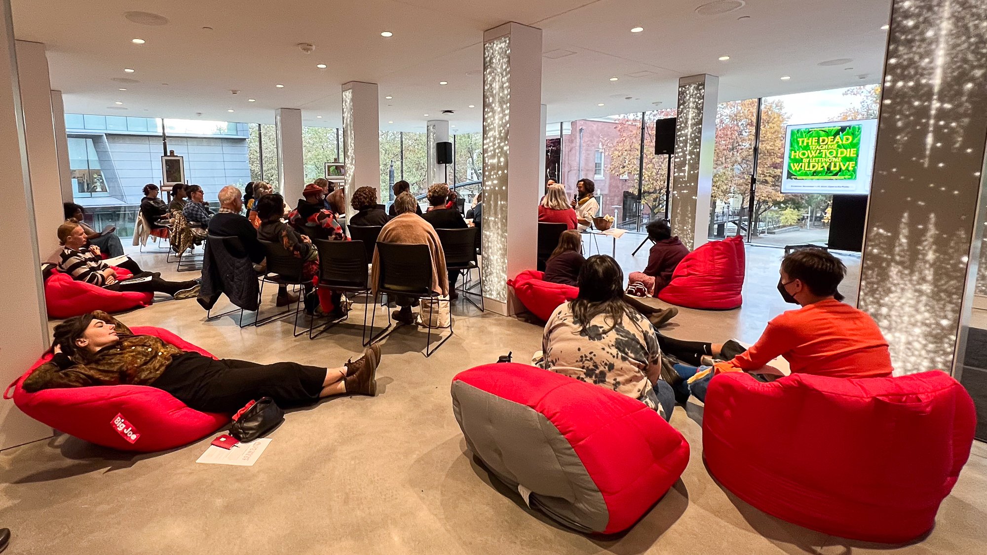 Panel conversation during the dead teach me how to die by letting me wildly live: the Gathering. 