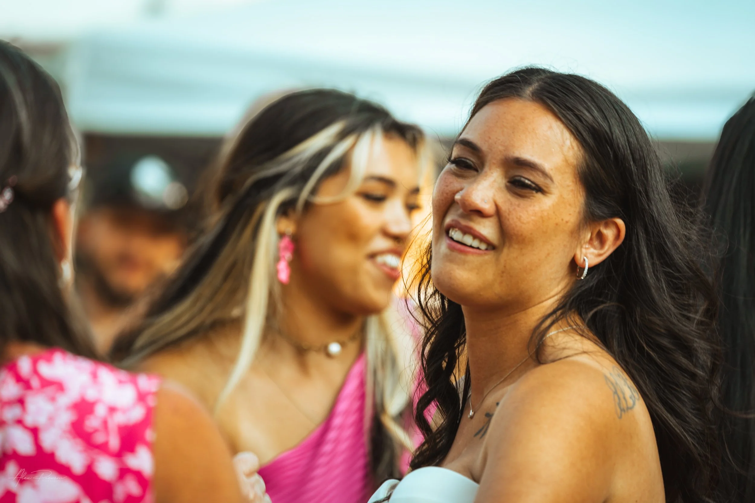 bride laughing at her wedding in Olympia, wa