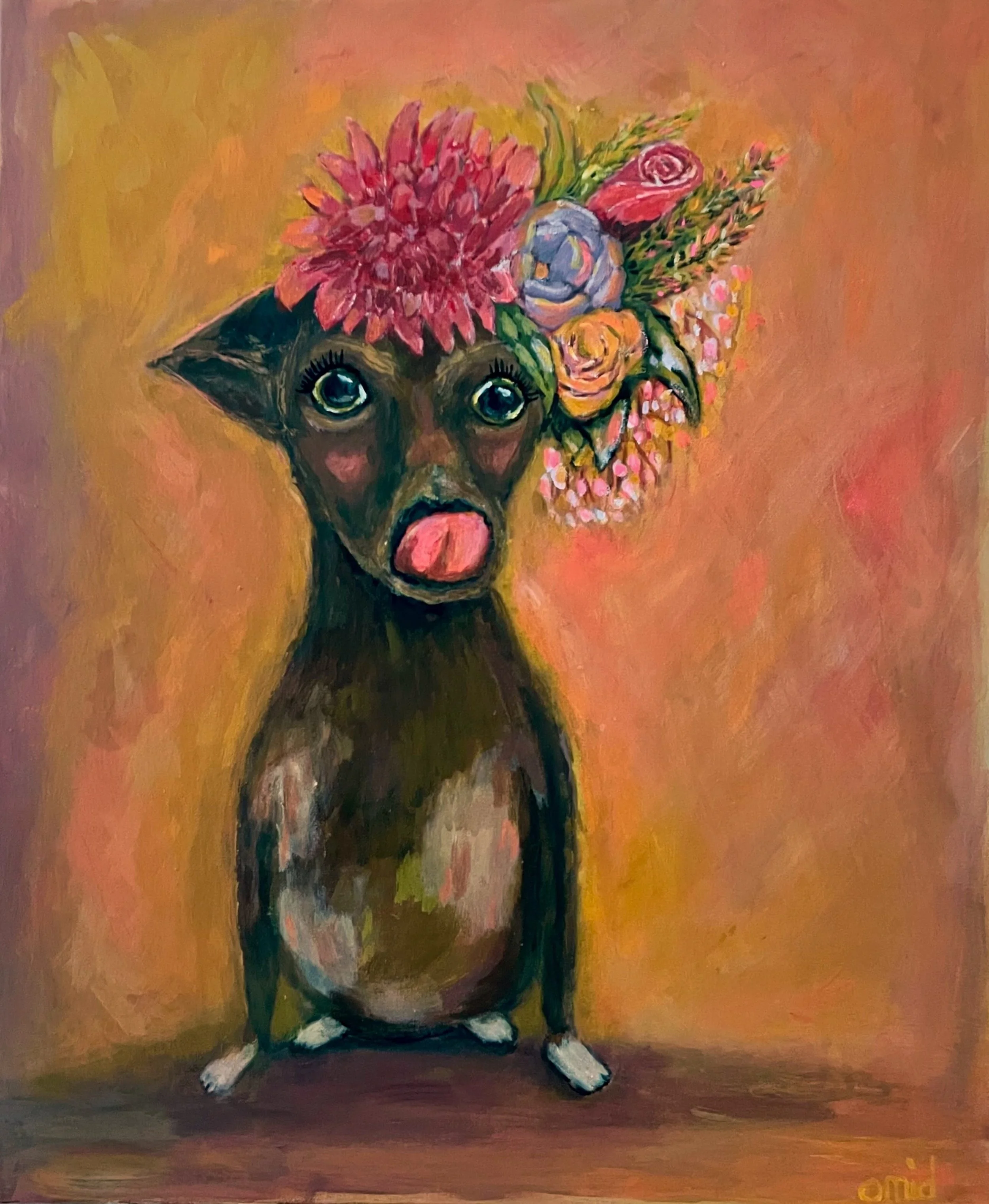 Commissioned 20x24 Acrylic Pet Portrait "Coco"