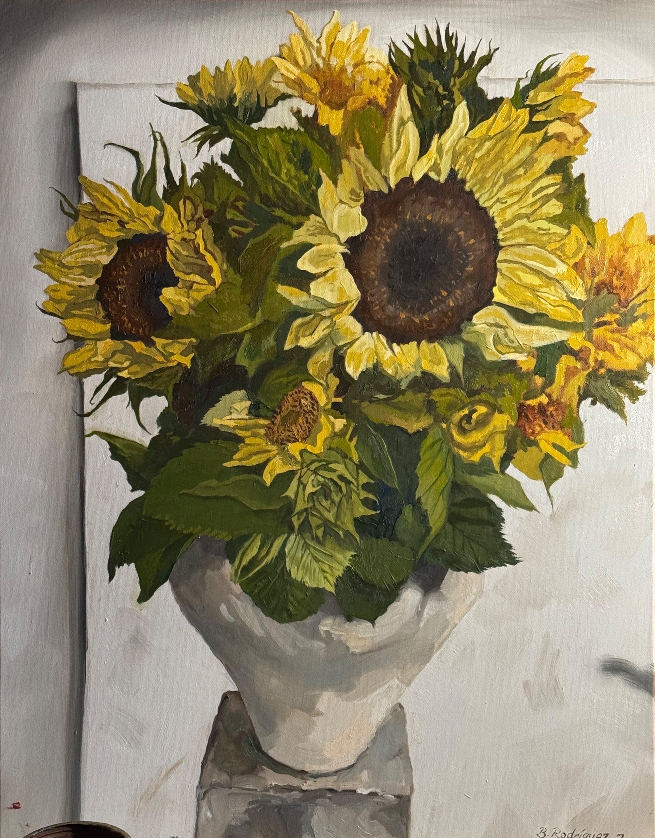 Sunflowers, 2025.
Oil on canvas, 28''x22''