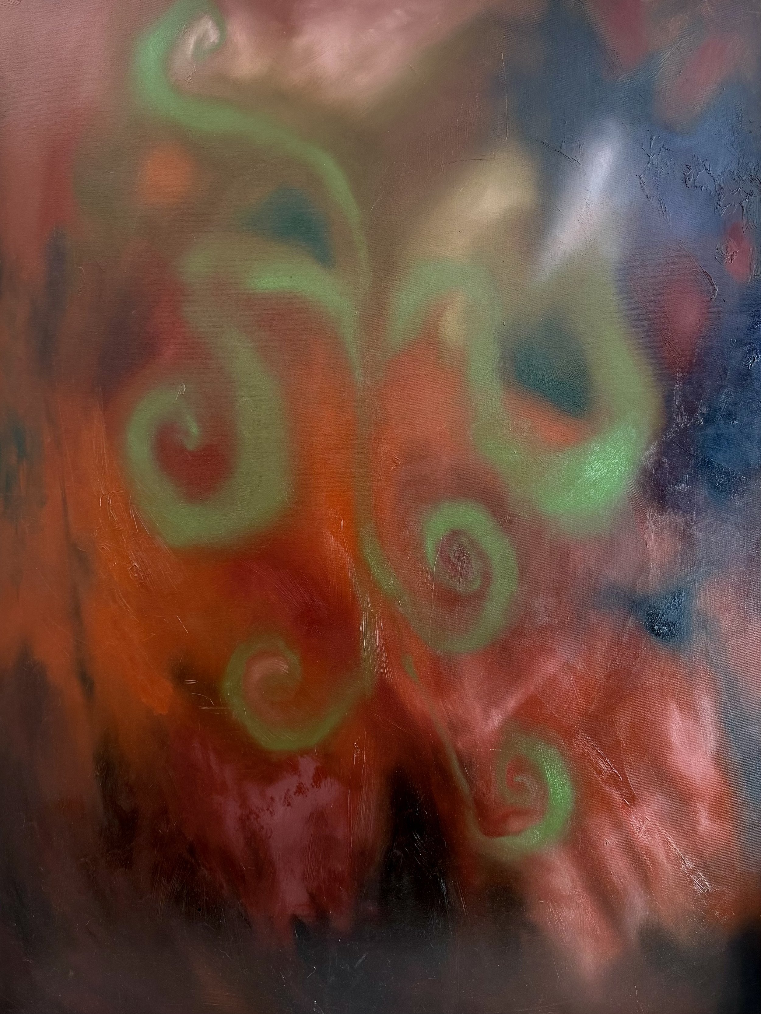 Spirals Downwards, 2023.
Oil on canvas, 48''x 36''