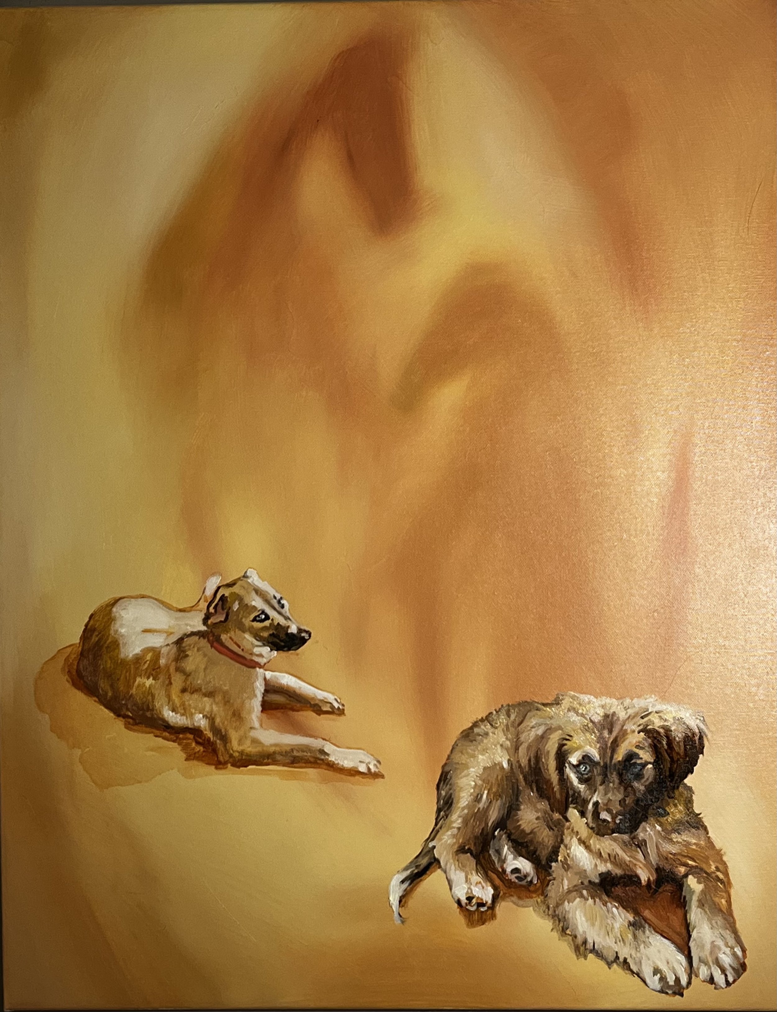 Cave (Kaya and Nawa), 2022.
Oil on canvas, 28''x 22''