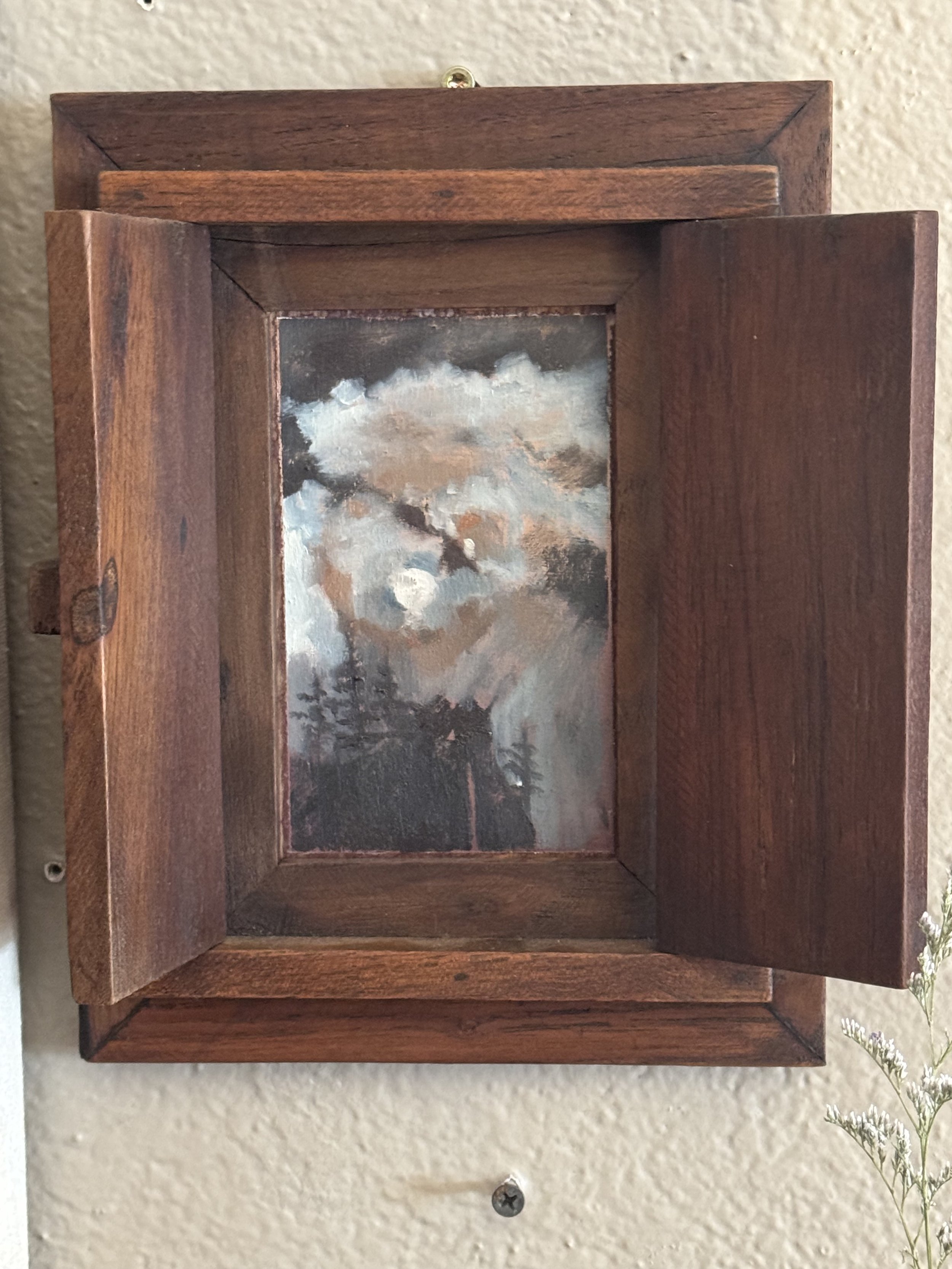 Window View, 2025.
Oil on panel, 12''x9''