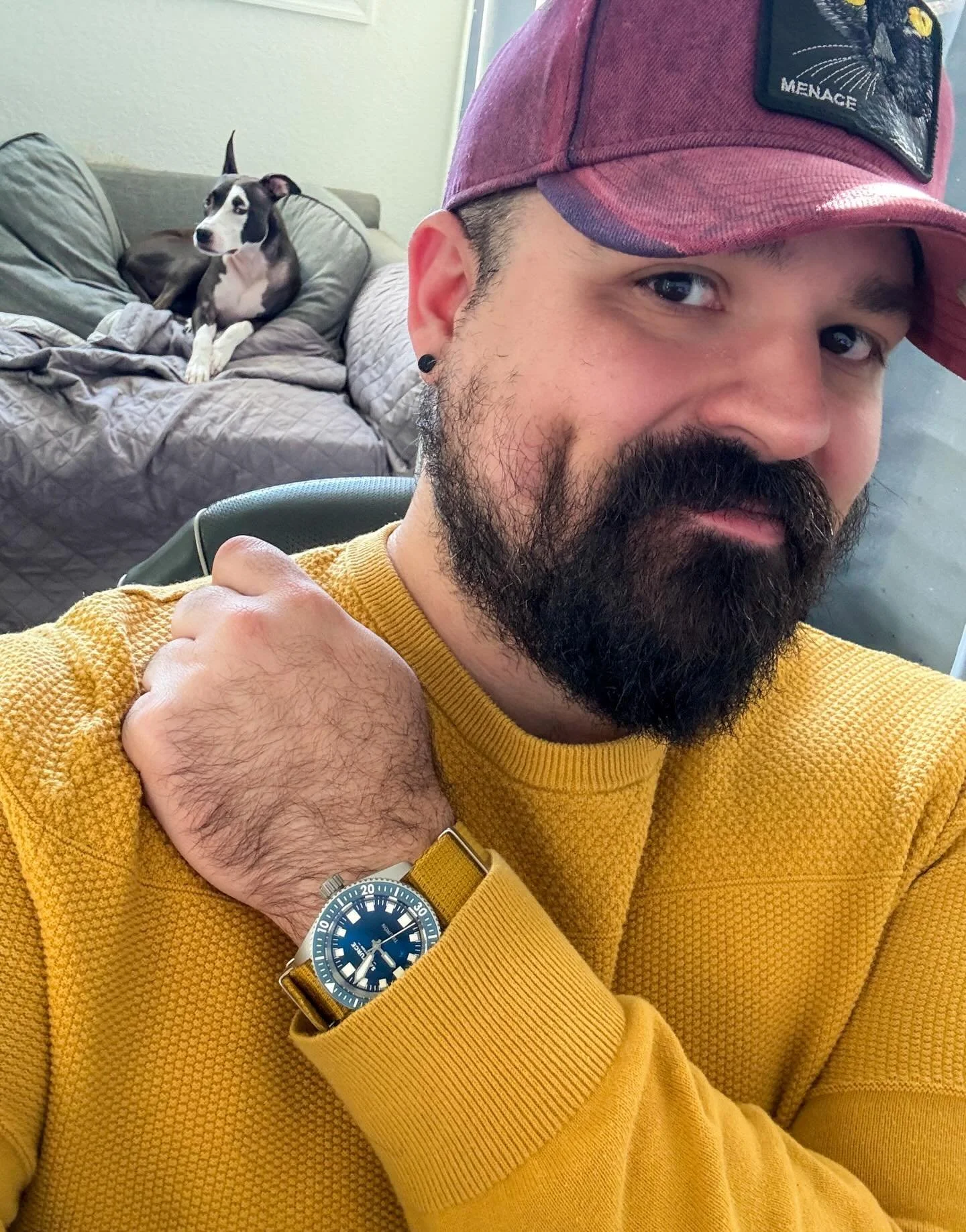 Yesterday I was rocking the @santurcecollection Tibur&oacute;n. This may just be my most badass tool watch, but I always have a blast making it match all the color I pour into my life. 

Haven&rsquo;t struck the #ChrisPose in a while. I&rsquo;m here 