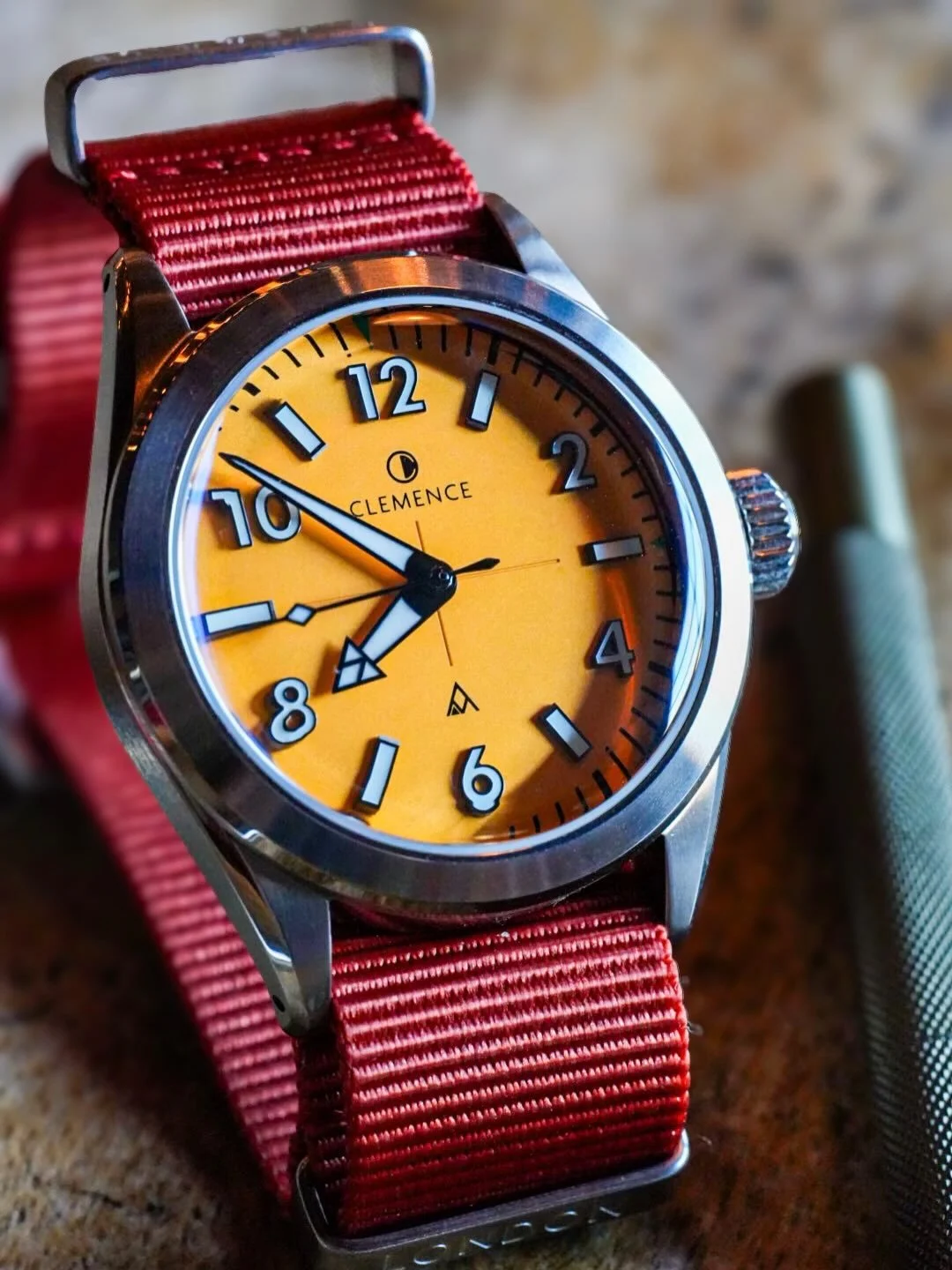 It didn&rsquo;t take me long to start experimenting with my @clemencewatches Munro. I really love it on this @barkandjack strap I picked up at @timetideshopuk with @gingerwatchguy !  Also, if you flip to the end, you&rsquo;ll see that I was taking so