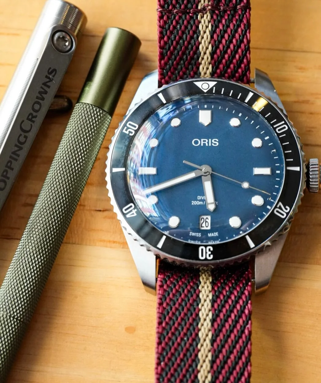 So stoked. Yesterday I got the #OrisWanderingWatchProject watch from @lonelywristjustin ! I also think it looks pretty darn good on this @varioeveryday strap. 

This is an epic project started by @the_timist_ig in collaboration with @oris to send thi