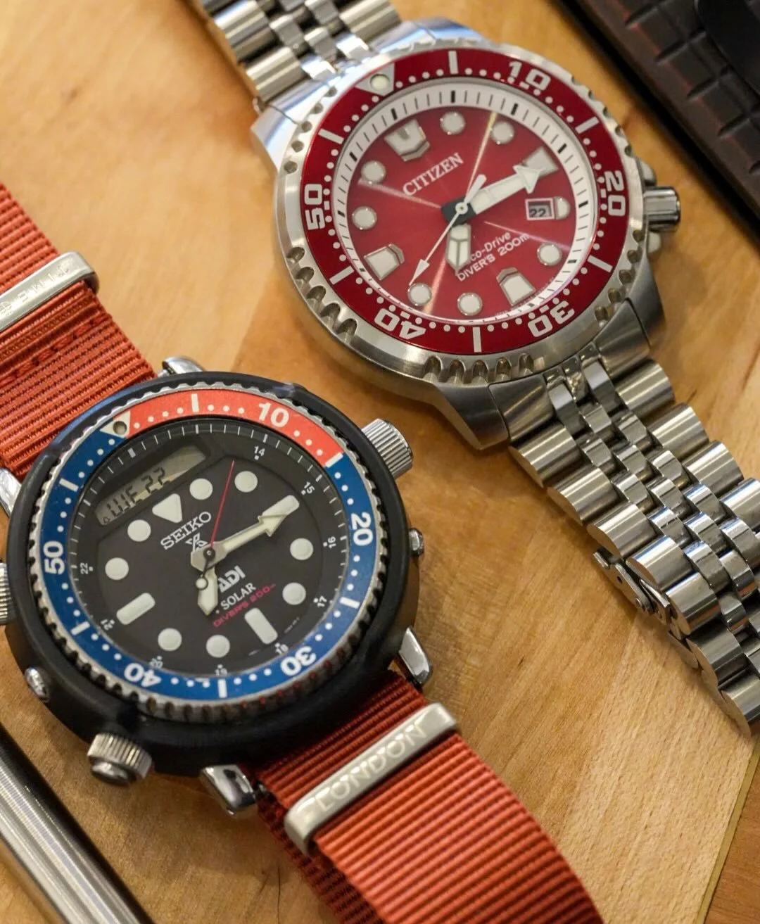 So giddy now that I have one diver from each of the major Japanese brands! 🇯🇵 🫶🏻. 

Y&rsquo;all know my Citizen Promaster is one of my favorite watches in my collection, and I&rsquo;m hoping for my new Seiko Arnie to ascend to that status as well