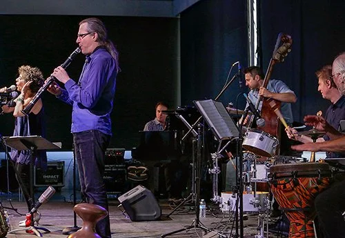 with Lua Hadar, Sheldon Brown, Sascha Jacobsen, Celso Alberti, and Ian Dogole,
at the San Francisco International Arts Festival at Fort Mason, San Francisco, California, May 26th, 2018.
