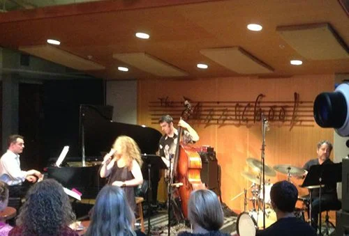 with Ellen Johnson (vocals), Aaron Germain (bass), Alan Hall (drums) at the California Jazz Conservatory, Berkeley, California, April 21st, 2013.
(photo credit: Jeff Foster)