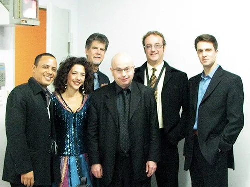 with TWIST, post-show at the Bangkok 10th Annual Festival of Music and Dance, Thailand Cultural Arts Centre, October 6th, 2008: Jose Antonio Gutierrez Hernandez (latin percussion), Lua Hadar (vocals), Jim Zimmerman (drums), Mike Carr (bass), Mark Hod