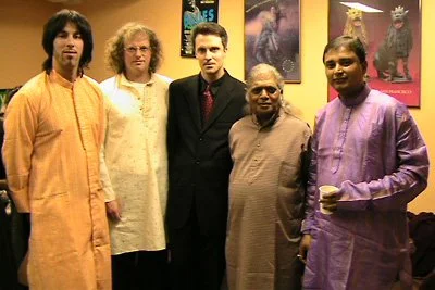with Salar Nader (tabla), Ben Kunin (sarod), Pandit Ramesh Mishra (sarangi), and Jayanta Banerjee (sitar) at "India Jazz Progressions" presented at the Cowell theater, Fort Mason, September 30th, 2007, in San Francisco, California.