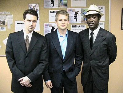 with André Sumelius (drums), and Marcus Shelby (bass) at "India Jazz Suites", presented at the Cowell theater, Fort Mason,
November 12th, 2005, in San Francisco, California.