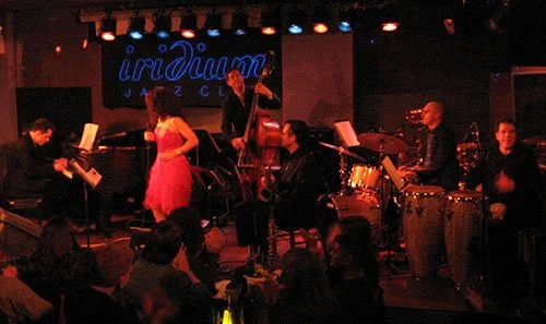 with Lua Hadar (vocals), Tom Hubbard (bass), Dave Pietro (saxes), Scott Latzky (drums), Joe Passaro (percussion) at The Iridium, NYC, May 8, 2008.