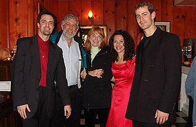 with songwriting team Sherwood L. Weingarten and Nancy Fox, vocalist Lua Hadar, and bassist Daniel Fabricant at the Larkspur Cafe Theater, November 4th, 2005, in Larkspur, California.