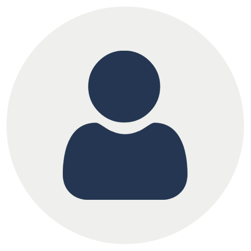 Generic user profile icon with a silhouette of a person on a grey background