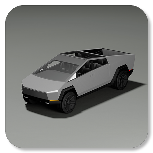 Silver futuristic SUV with open roof and black wheels on a gray background.