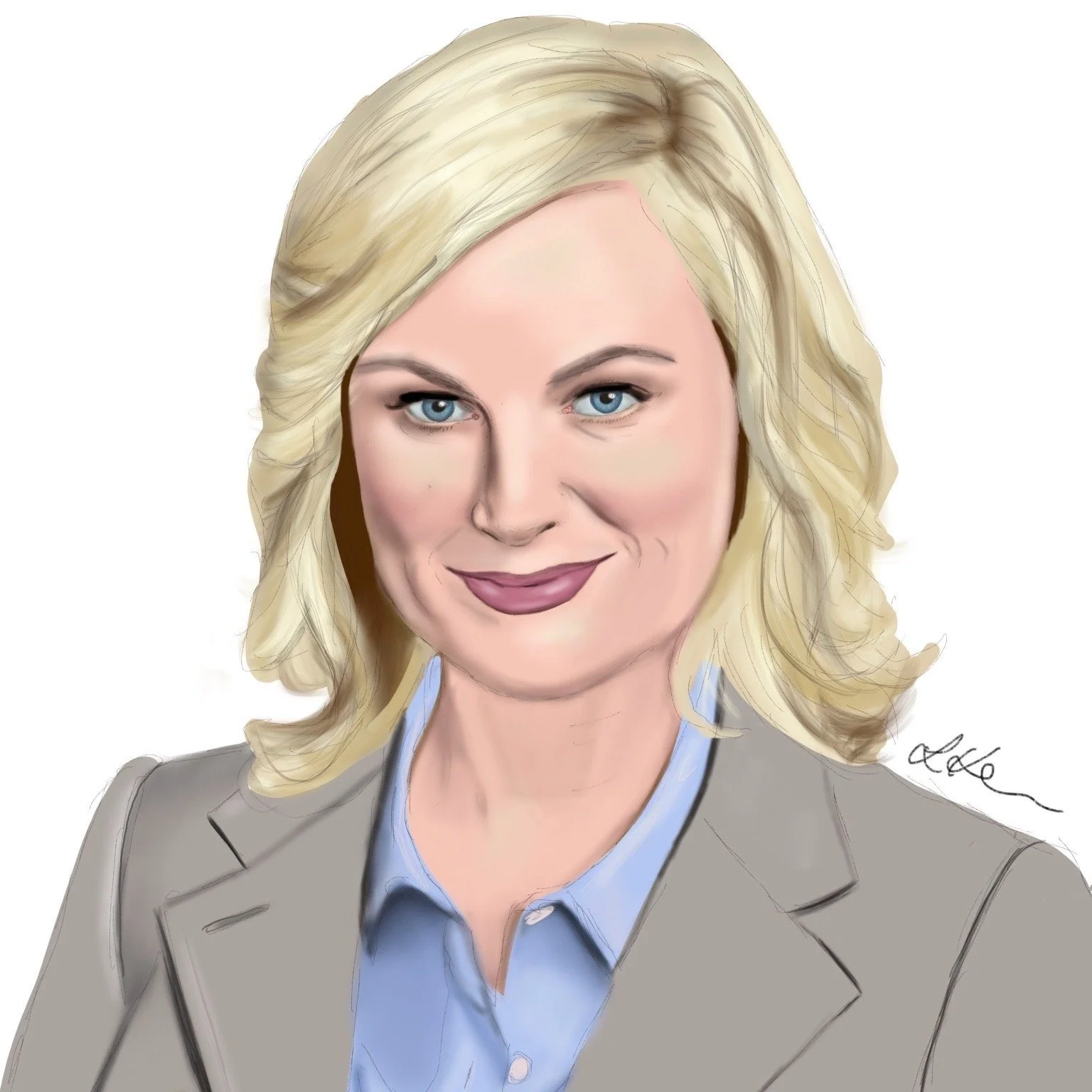 Digital Illustration of the character Leslie Knope of Parks and Recreation, played by Amy Poehler