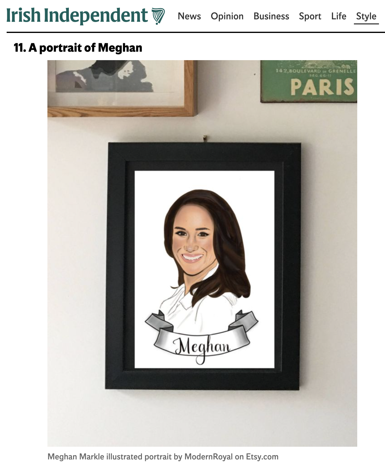 image of a painted portrait of Meghan Markle