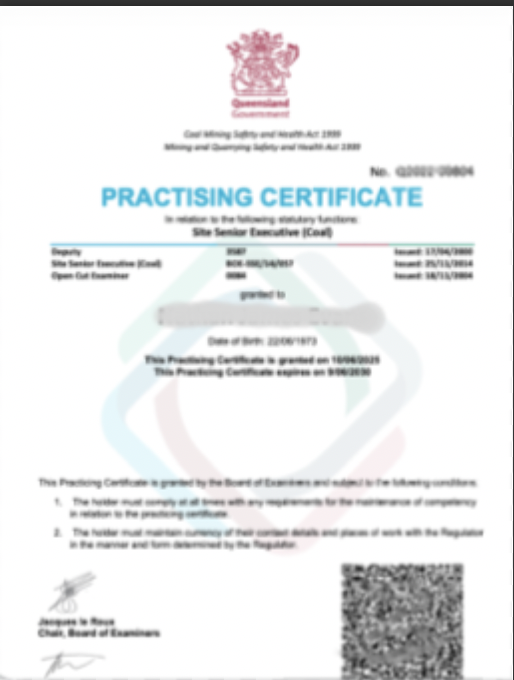 Practising Certificate Sample