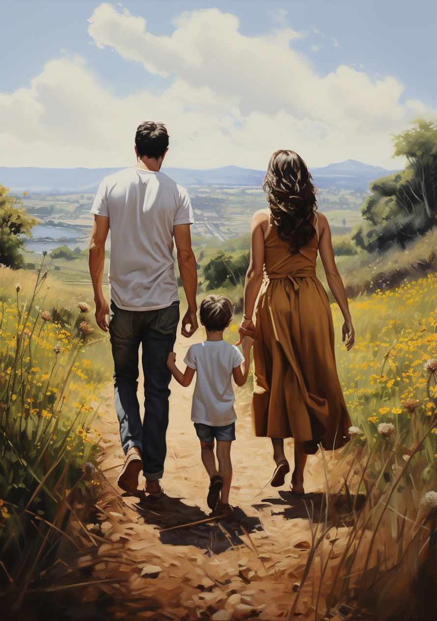 nicwarner_a_happy_family_walking_away._Hyperrealistic._Artistic_87d7d767-3f17-438e-b88b-2b107f402681.png