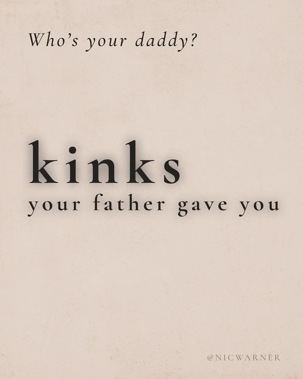 Our parents are obviously not the only influence on our sex lives. Many things contribute to our pathology and our desires and what gets us off. 

But like all wounds and shadows, when they are left unchecked, denied or even hidden, they offer us an 