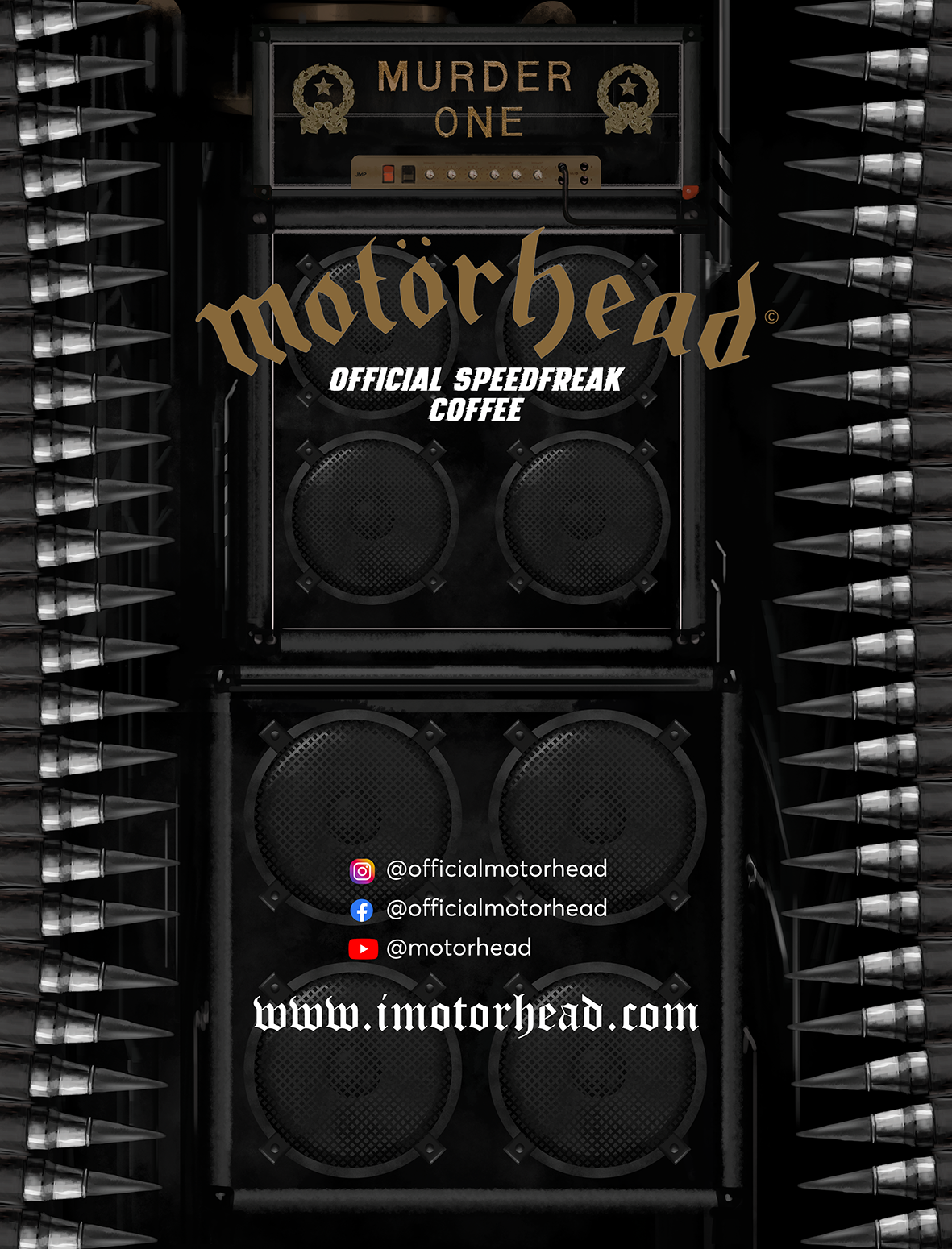 Promotional graphics created for digital marketing across social platforms, maintaining a cohesive visual identity while supporting the launch of Motörhead Coffee.