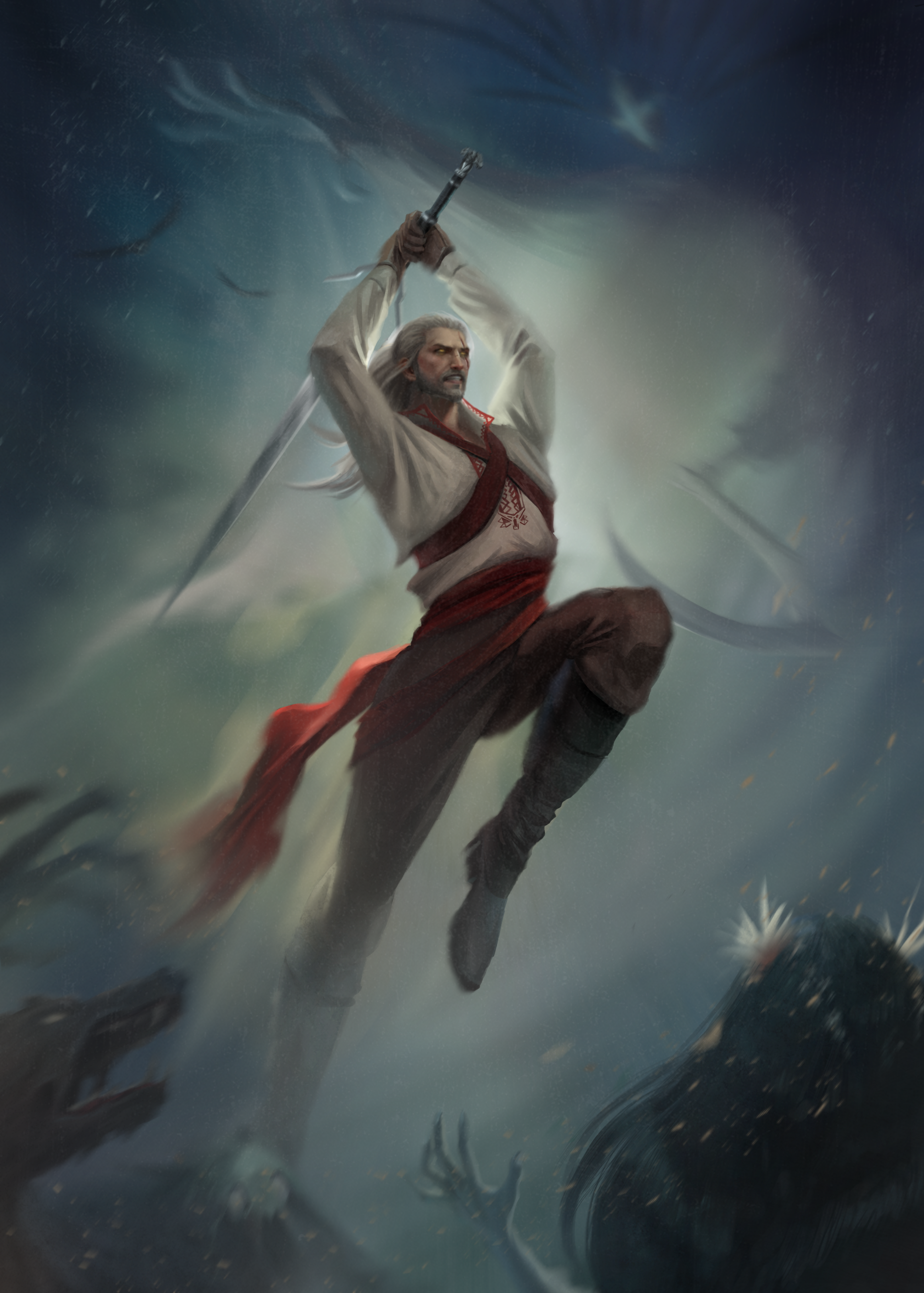 Official illustration for CD Projekt Red — *The Witcher 3: Wild Hunt* — Ukrainian localization