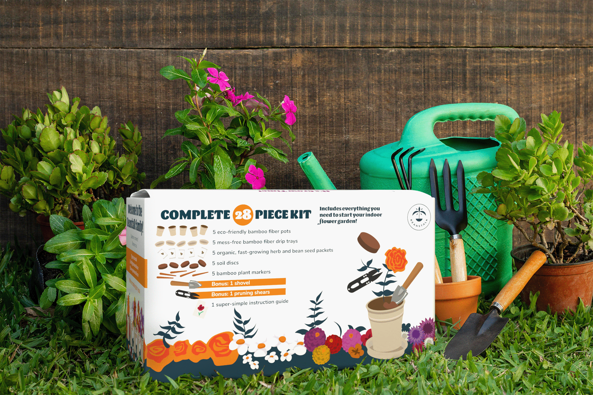 3D Product Visualization – Flower Seed Kit

A realistic 3D presentation of the Flower Seed Kit, created to showcase the packaging design in a retail-ready format. The mockup highlights the botanical illustrations, vibrant color palette, and premium p