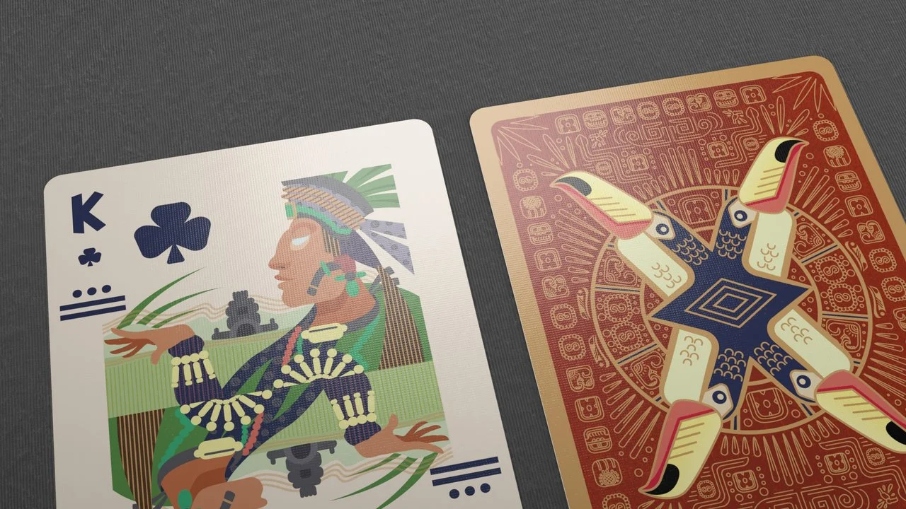 Playing Card Back Design

A symmetrical card back inspired by Mayan decorative motifs and geometric compositions, designed to create a timeless and recognizable identity for the Tucan deck.