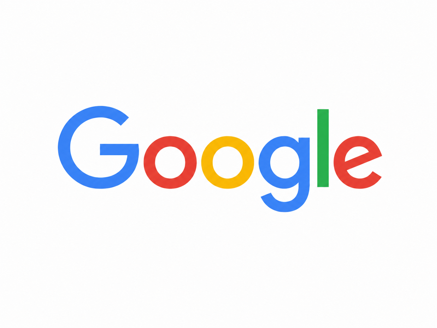 De logo van Google met de naam in blauwe, rode, gele en groene letters op een witte achtergrond.