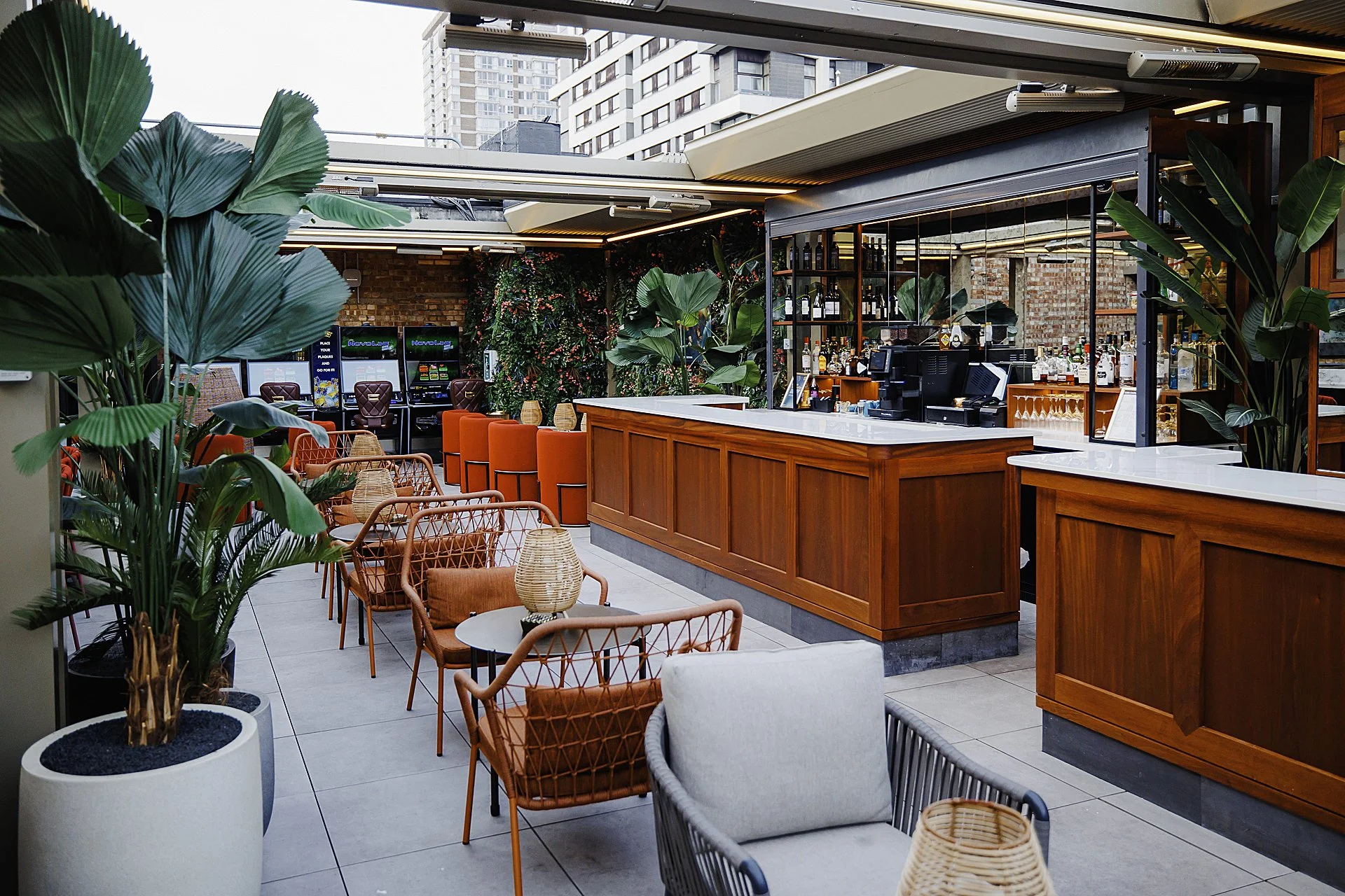Outside bar and seating