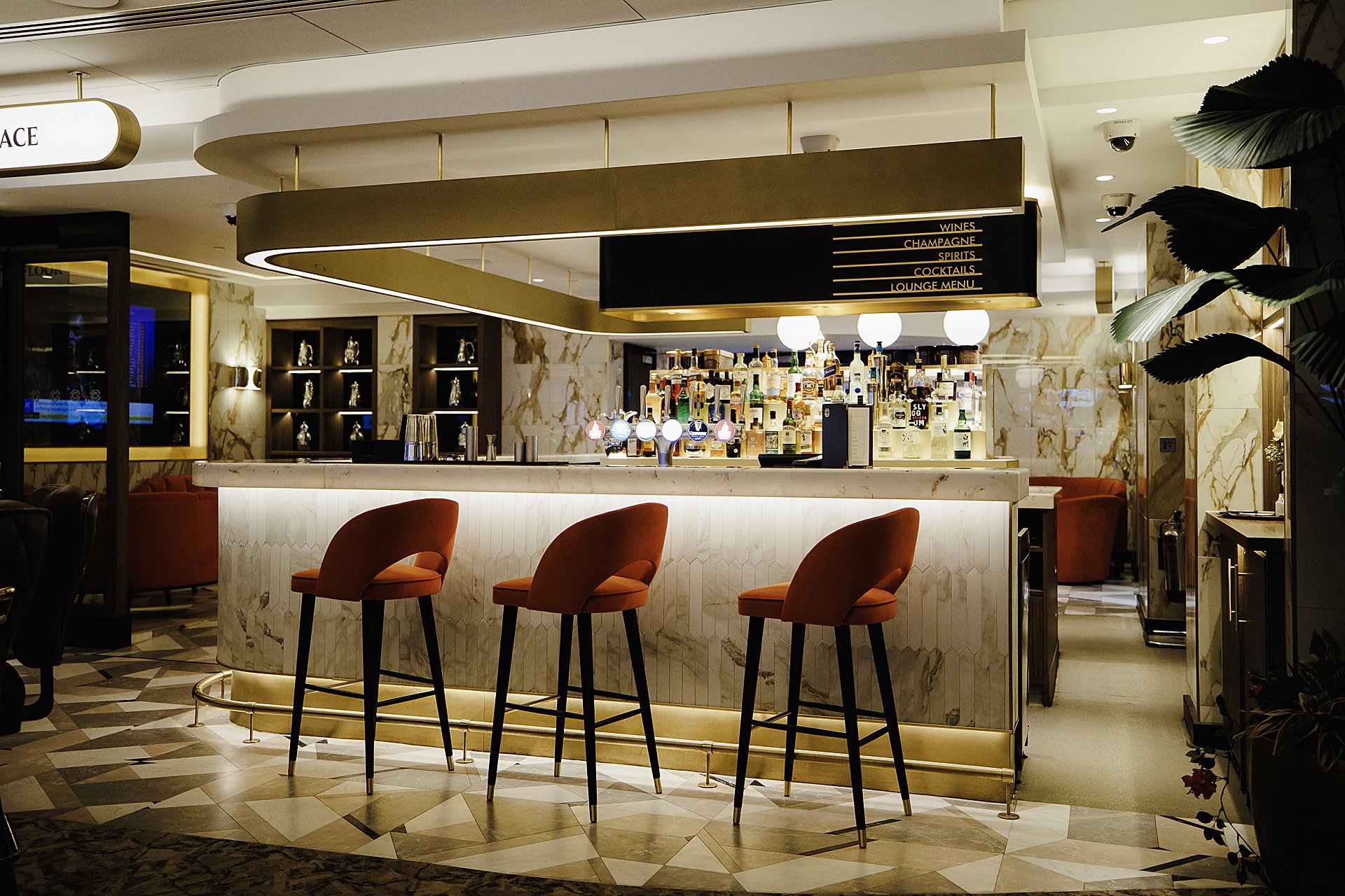 Bar and barstools 