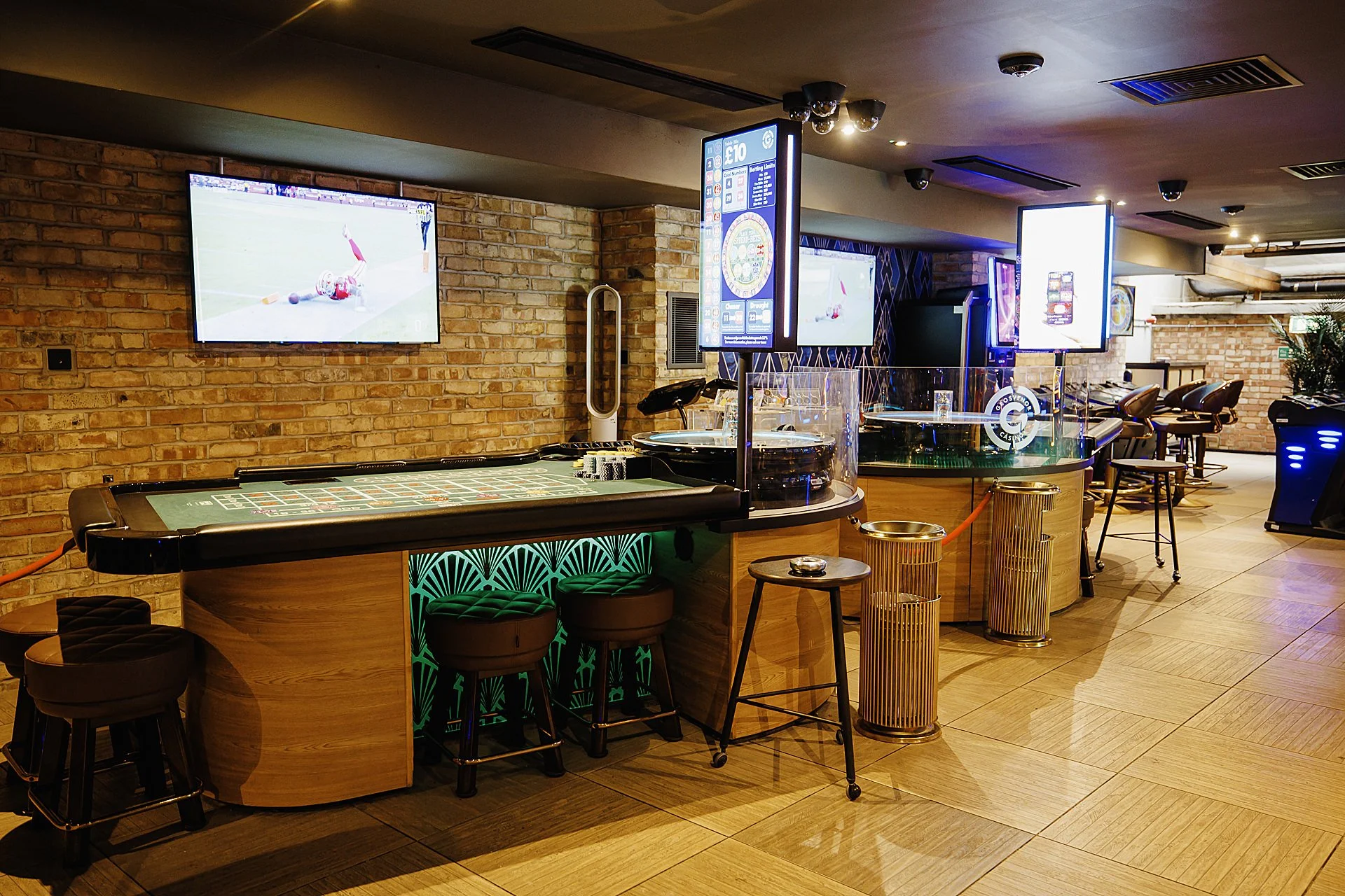 Casino game tables and seats
