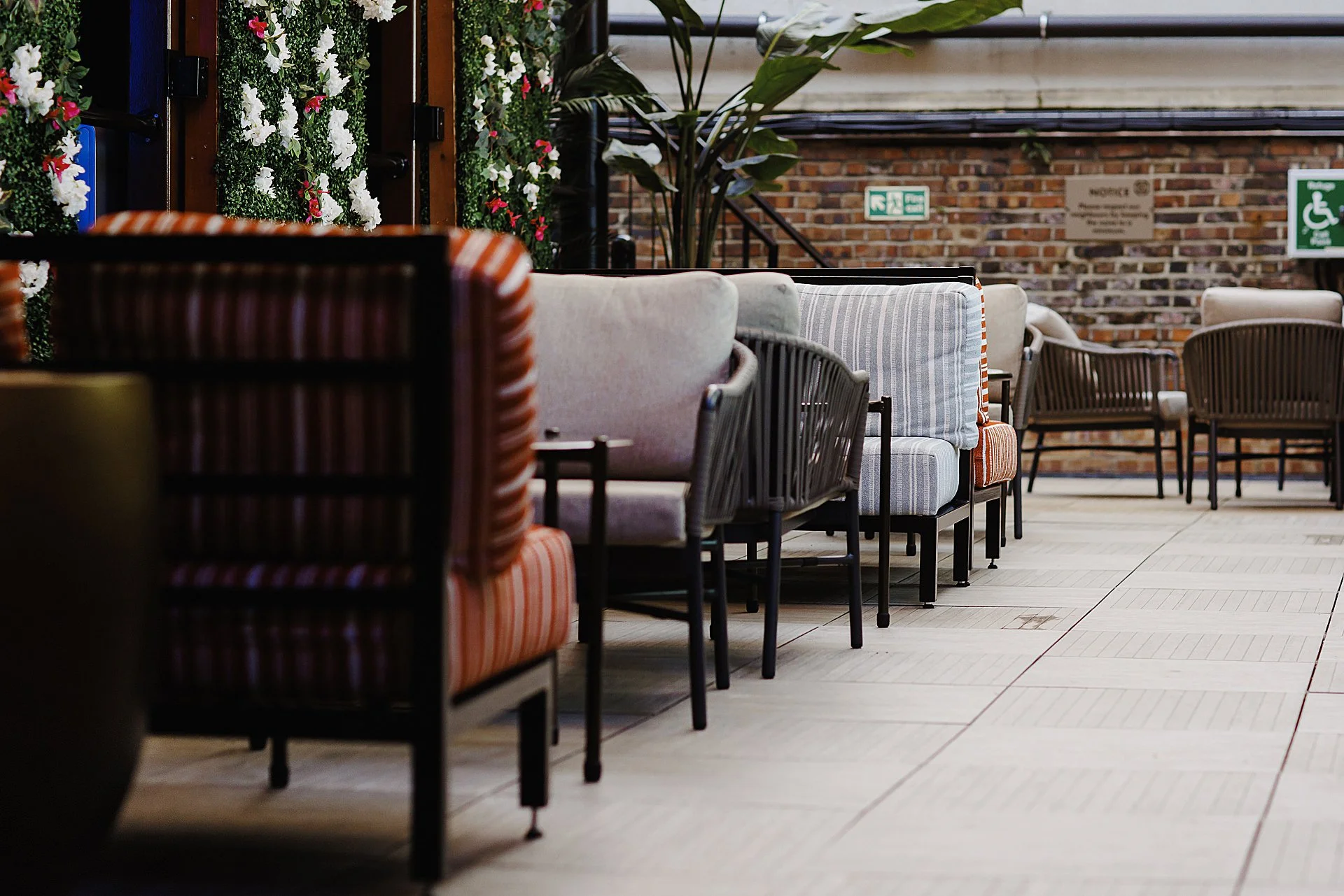 Outside seating on patio