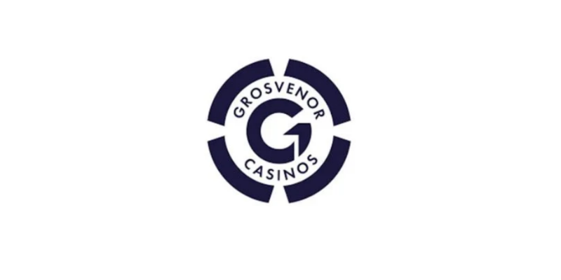 Grosvenor Casinos logo with a large G in the center surrounded by a circular design with the words 'Grosvenor Casinos'.