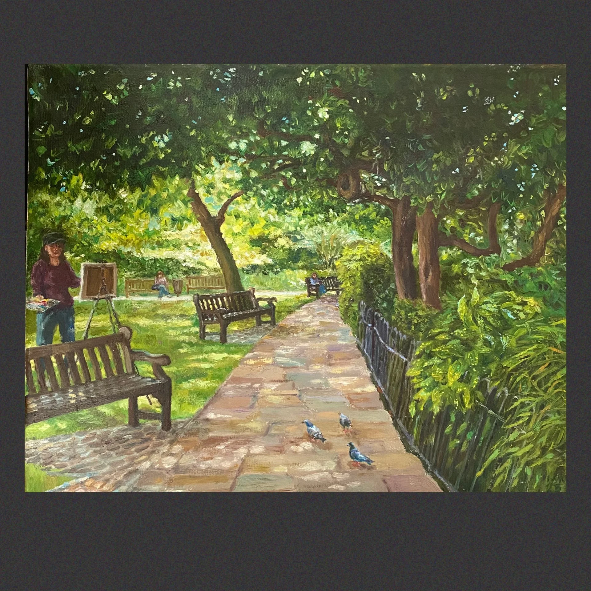'THREE STURDY BENCHES' 
Oil on Canvas

--- £450 ---