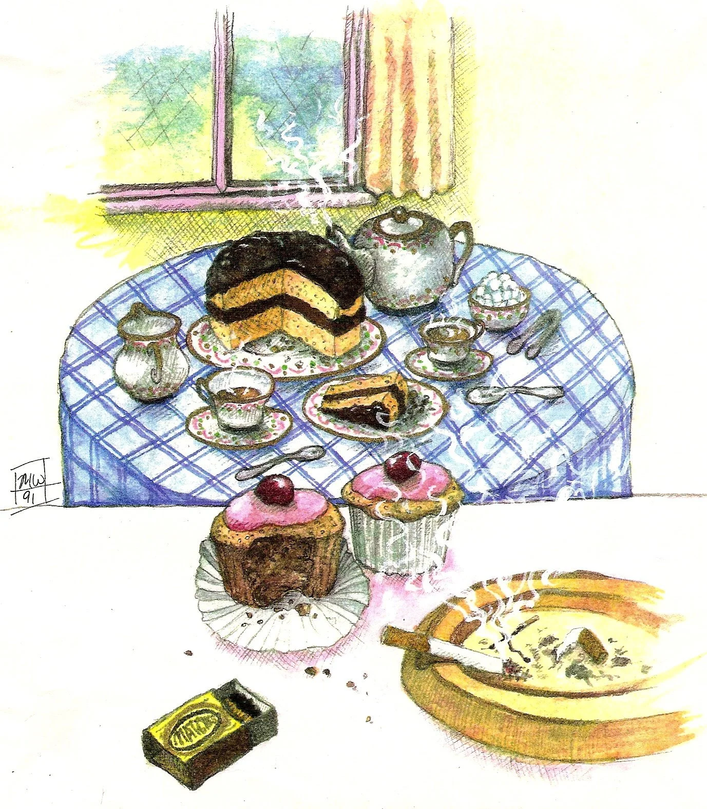 'AT CAMILLE'S' (watercolour)