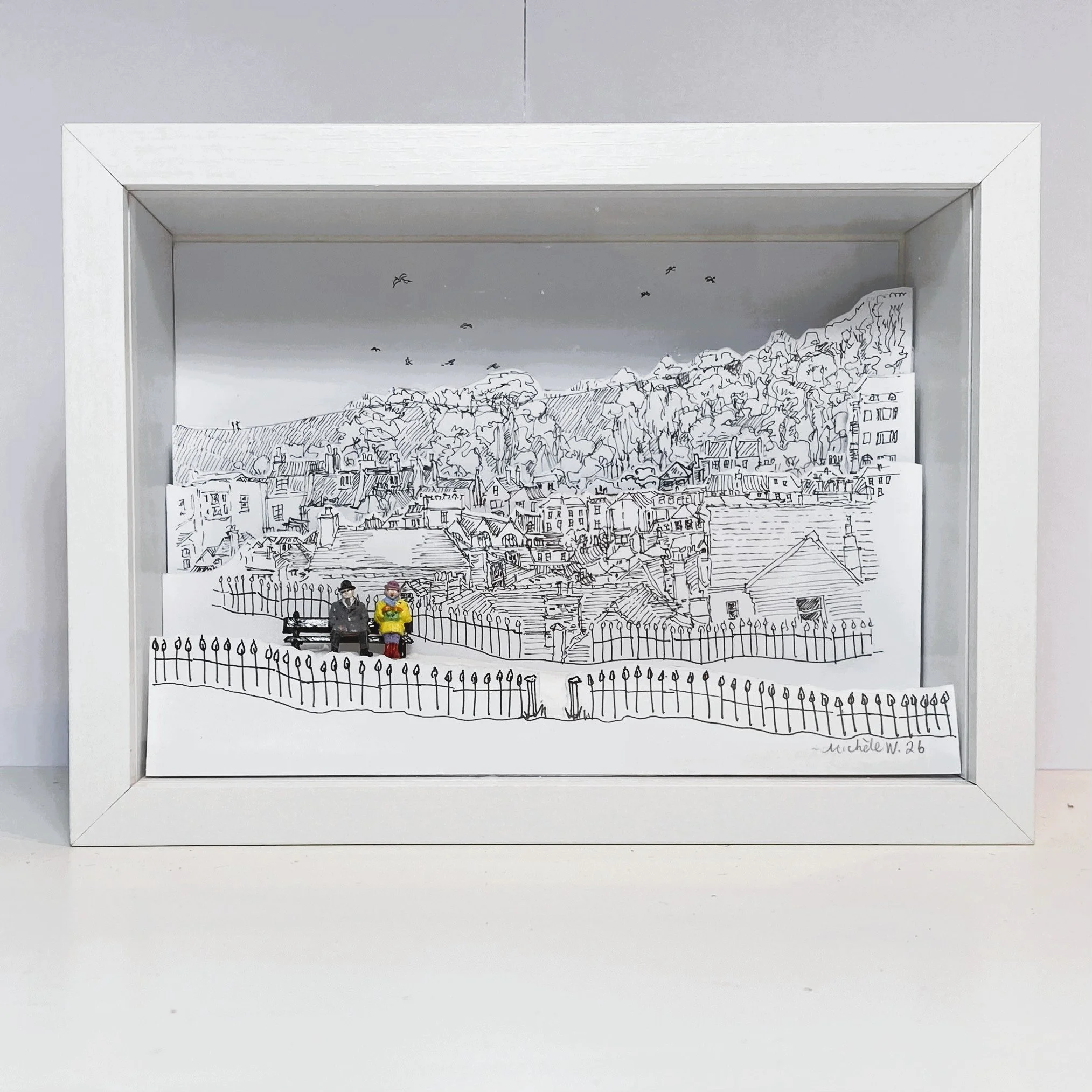 'IT'S ALL SO BLACK AND WHITE, SUE' 
Mixed Media (19.5cm x 14.5cm x 6.5cm) 

--- £395 ---