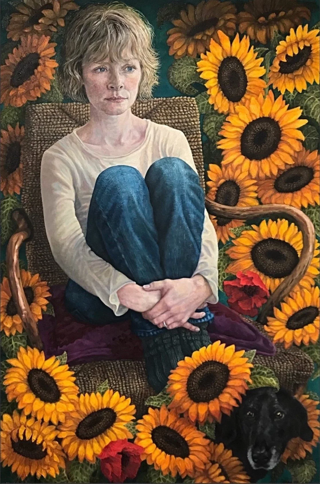 'HER FAVOURITE CHAIR' (oil on canvas)