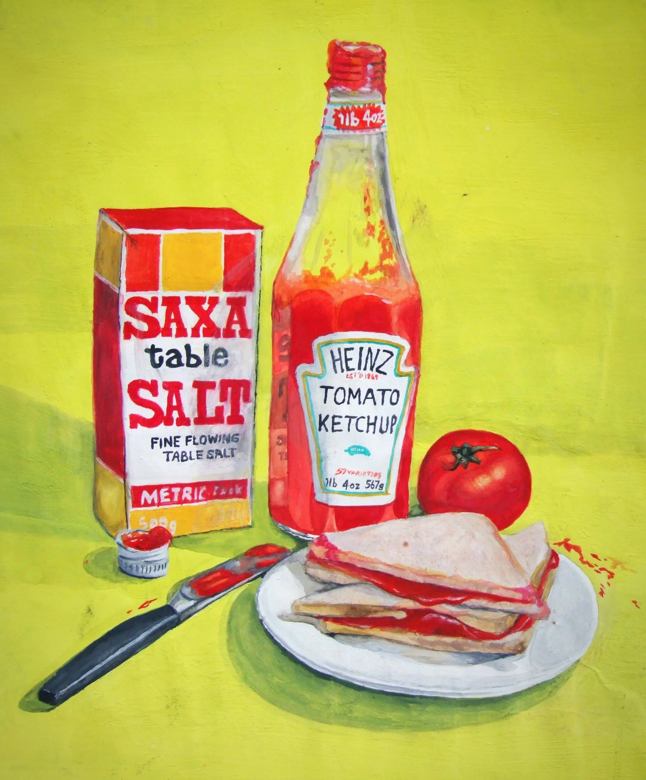 'KETCHUP SANDWICH' (gouache paints)