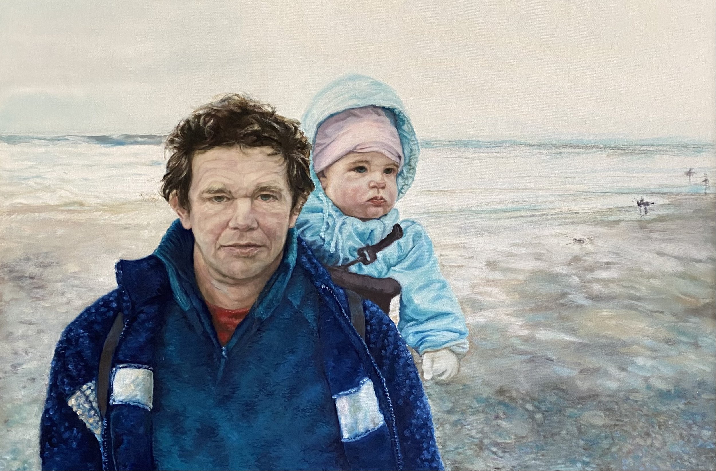 'WINTER WALK' (oil on canvas)