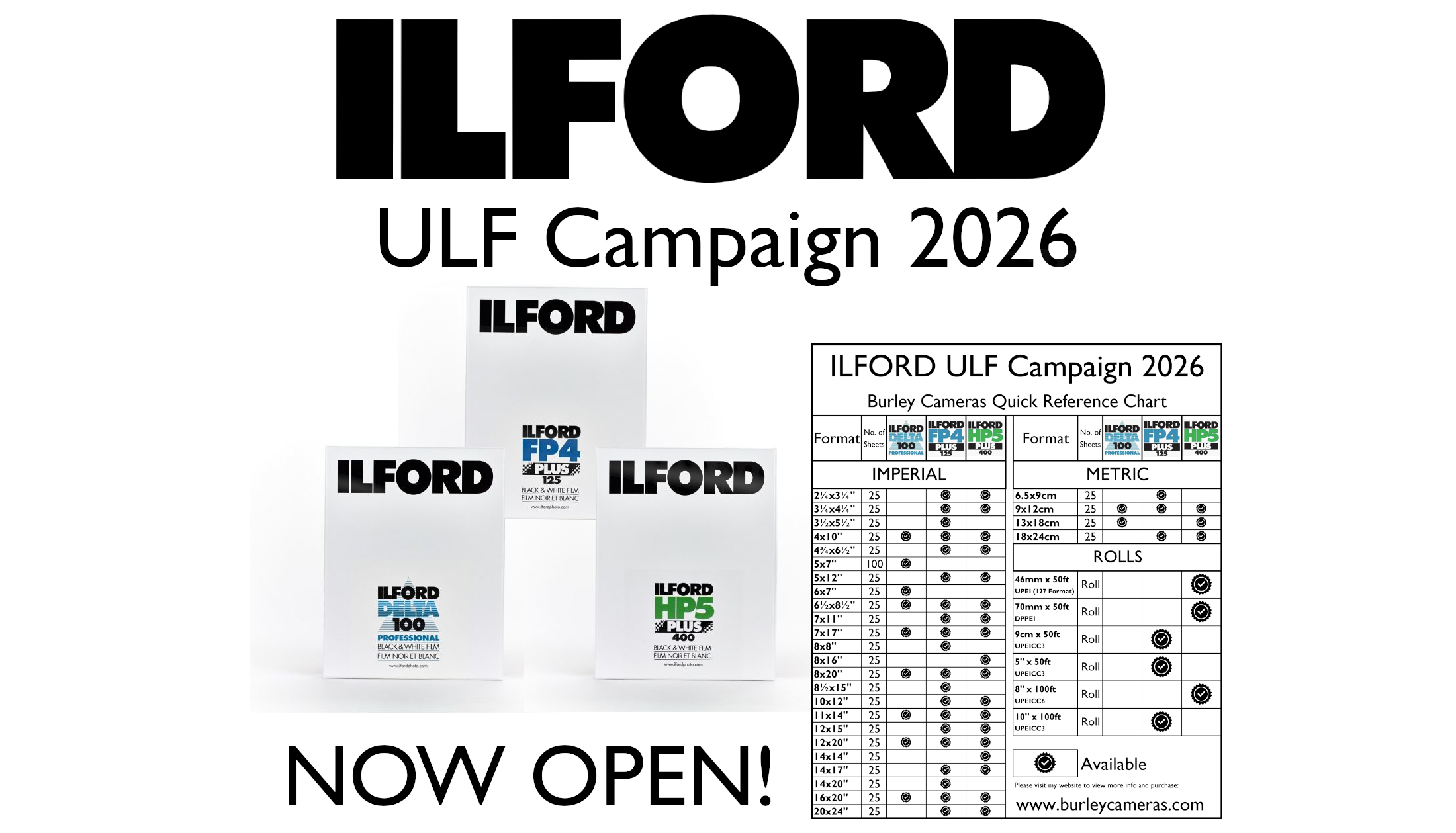 ILFORD ULF Campaign 2026 - OPEN!