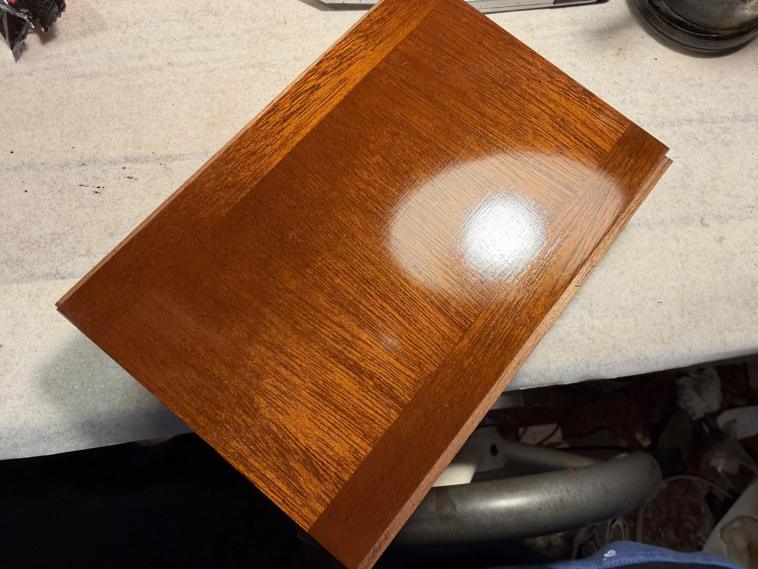 After initial stages of French polishing